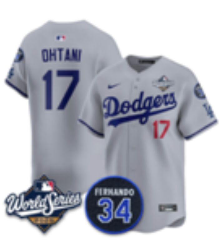 Men 2025 Los Angeles Dodgers #17 Ohtani Grey Nike MLB Jersey style 071